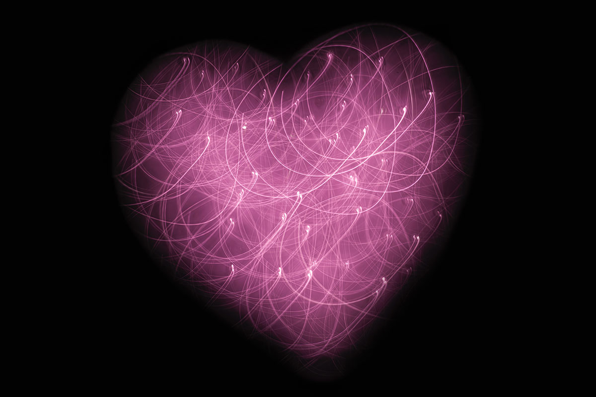 A glowing, expansive, connected heart