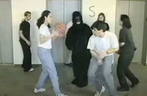 The famous gorilla in the basketball game selective attention test.